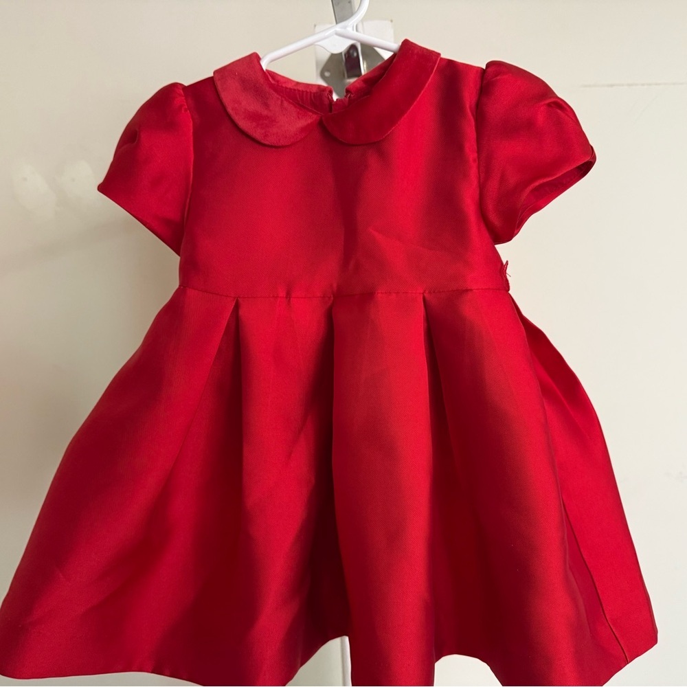 Mayoral Red Satin Dress Long sleeve